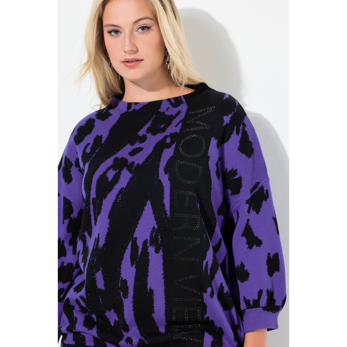 Pull jacquard motif animal violet, ULLA POPKEN