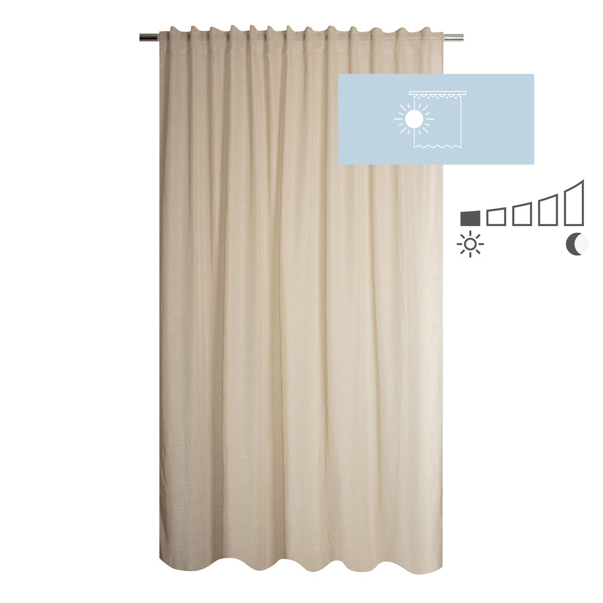 Voilage à œillets en polyester, CAMBRIA beige, INSPIRE