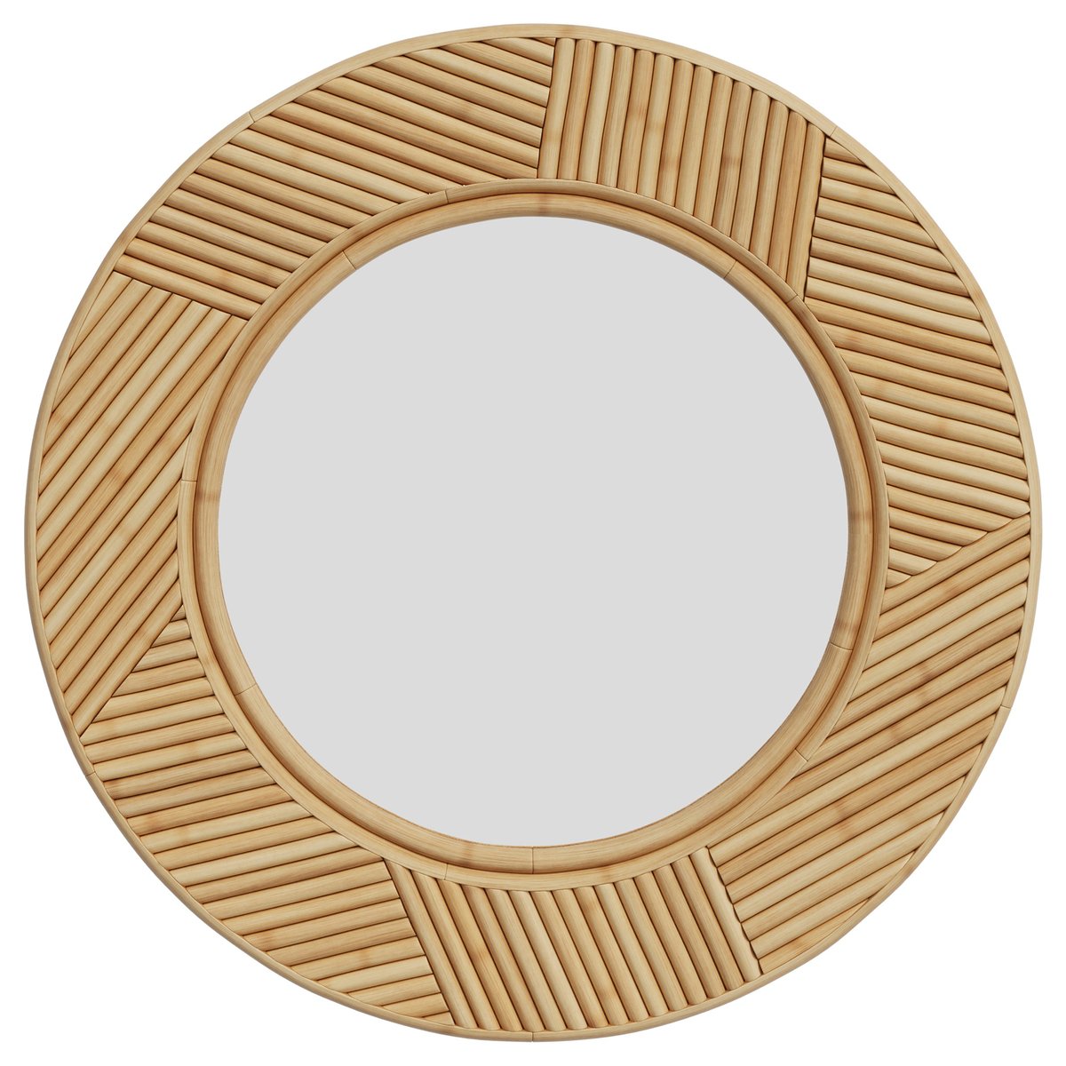 Miroir rond en rotin D40,5 cm - LAPTA beige, MAISON PAVANE