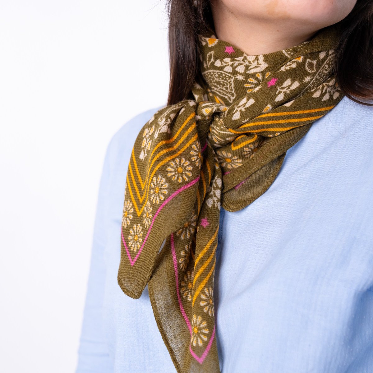 Foulard en laine CONSTANCE kaki, BILLYBELT