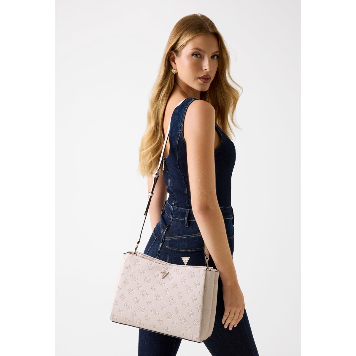 Sac À Main Tisha Logo 4G Pivoine crème, GUESS