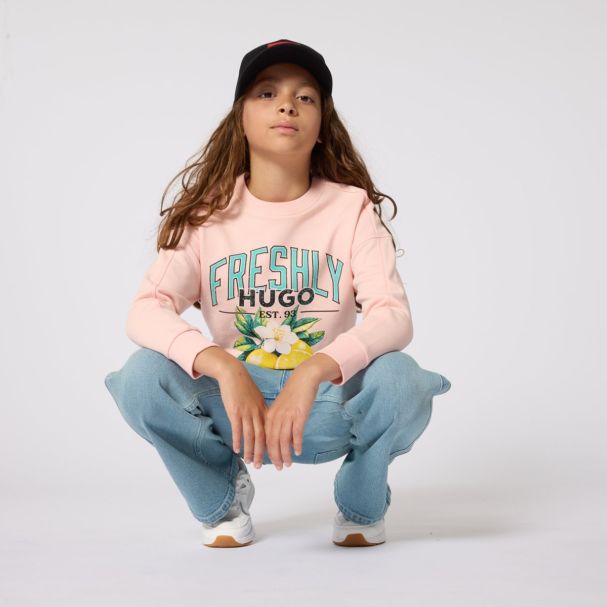 Sweat en molleton rose candy, HUGO KIDSWEAR