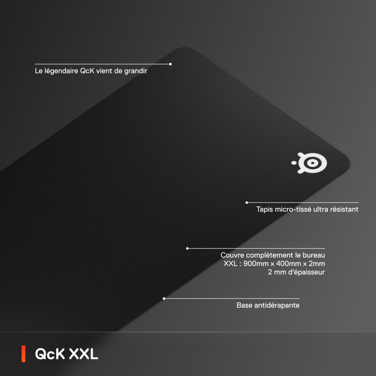 Tapis de souris QCK XXL couleur unique, STEELSERIES