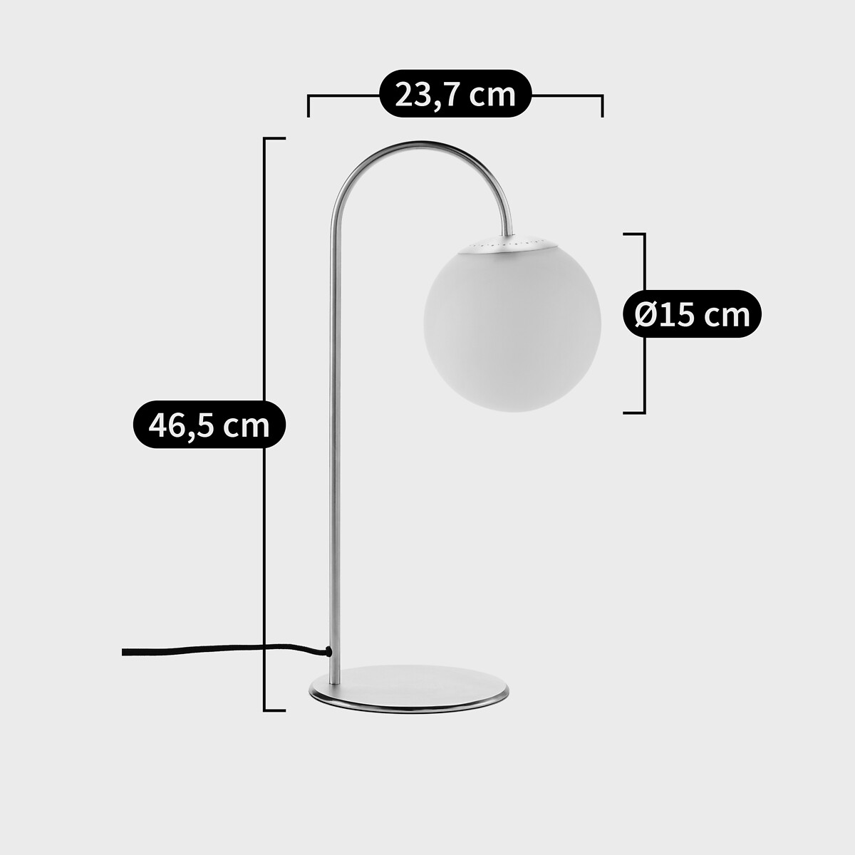 Moricio Brass and Opaline Glass Table Lamp white, LA REDOUTE INTERIEURS