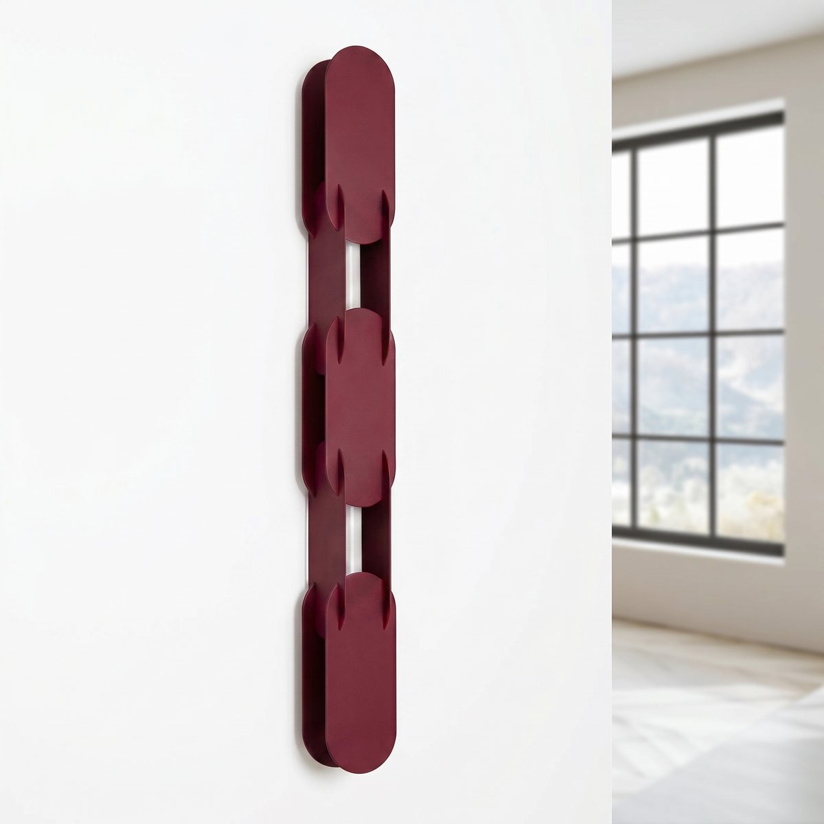 Applique murale Acier Bordeaux LED 1 Chain bordeaux, EDEN