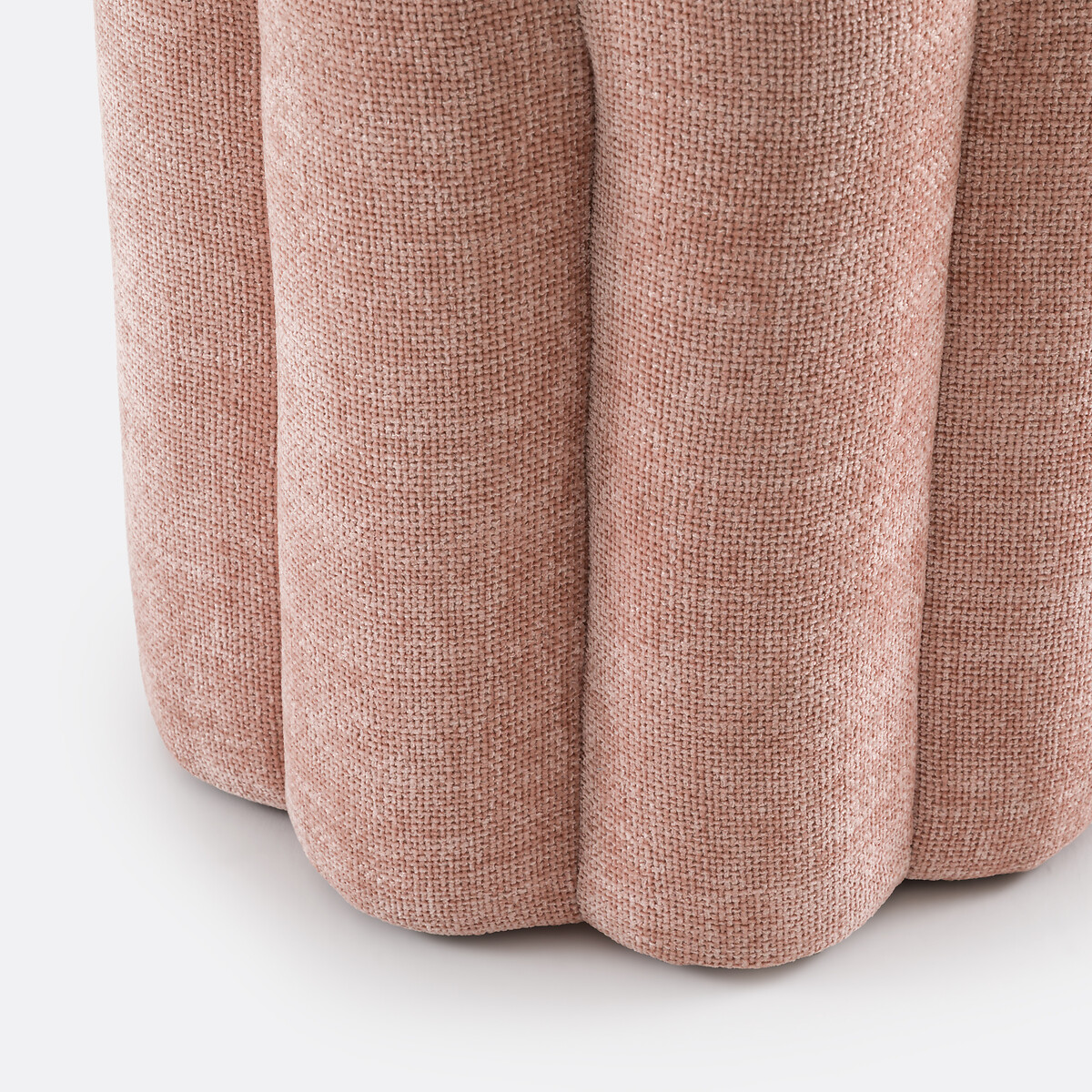 Pouf tissu texturé, Justyna rose, LA REDOUTE INTERIEURS