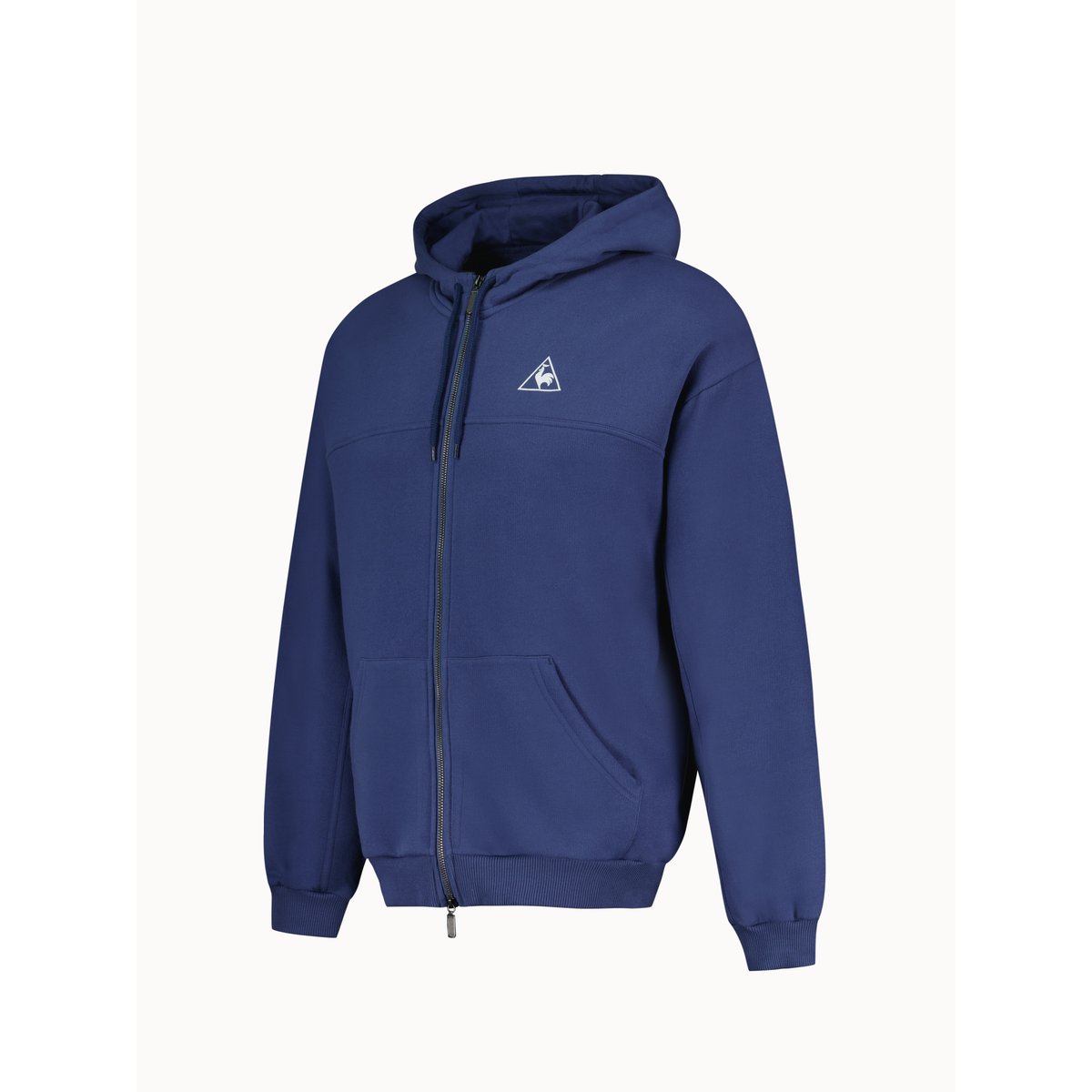 Veste zippée à capuche relax en molleton gratté Contemporain blue, LE COQ SPORTIF