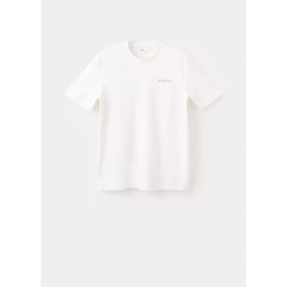 T-shirt 100 % coton motif blanc, MANGO MAN