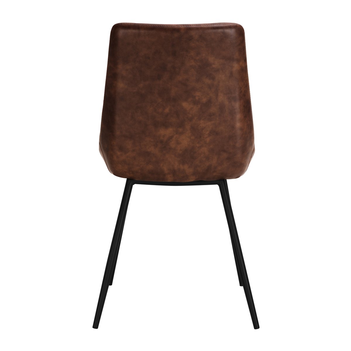 Lot de 2 chaises en cuir synthétique - AUSTIN marron, MAISON PAVANE