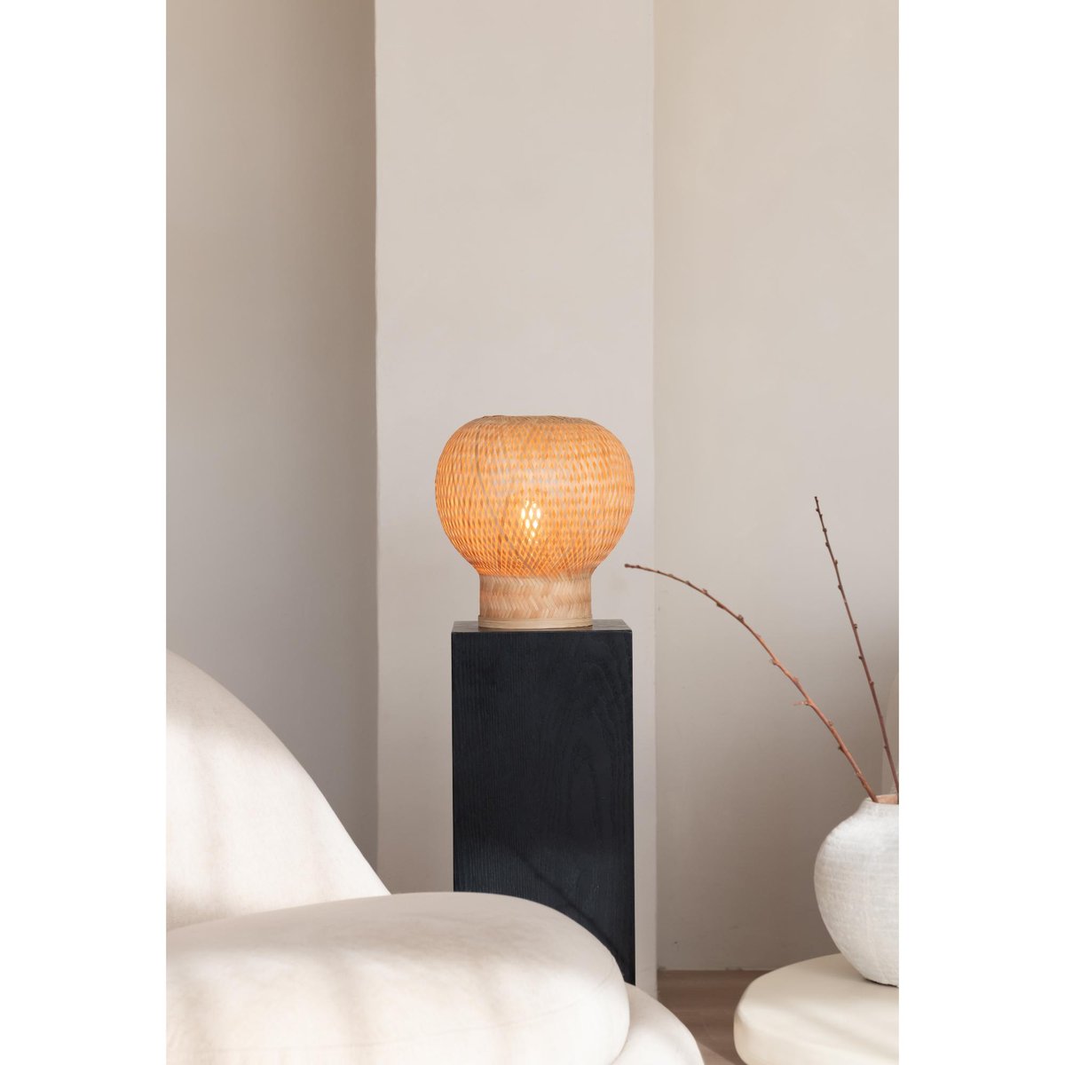 Lampe À Poser Bambou BARBADOS marron, GOOD & MOJO