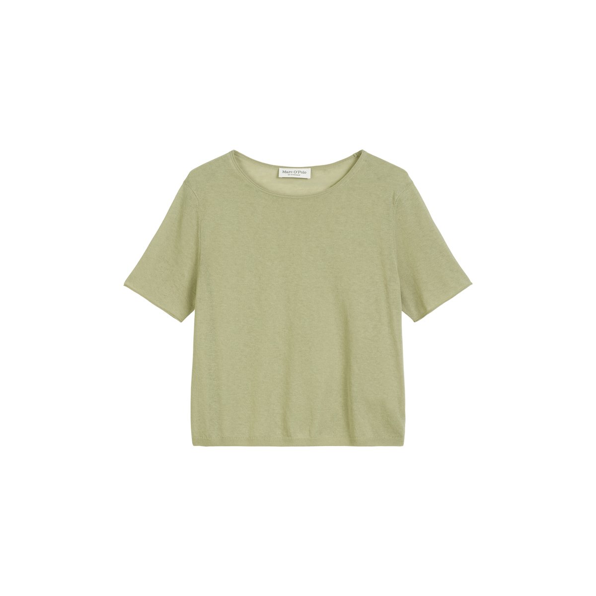 Pull à manches courtes loose en mélange de coton bio vert clair, MARC O'POLO