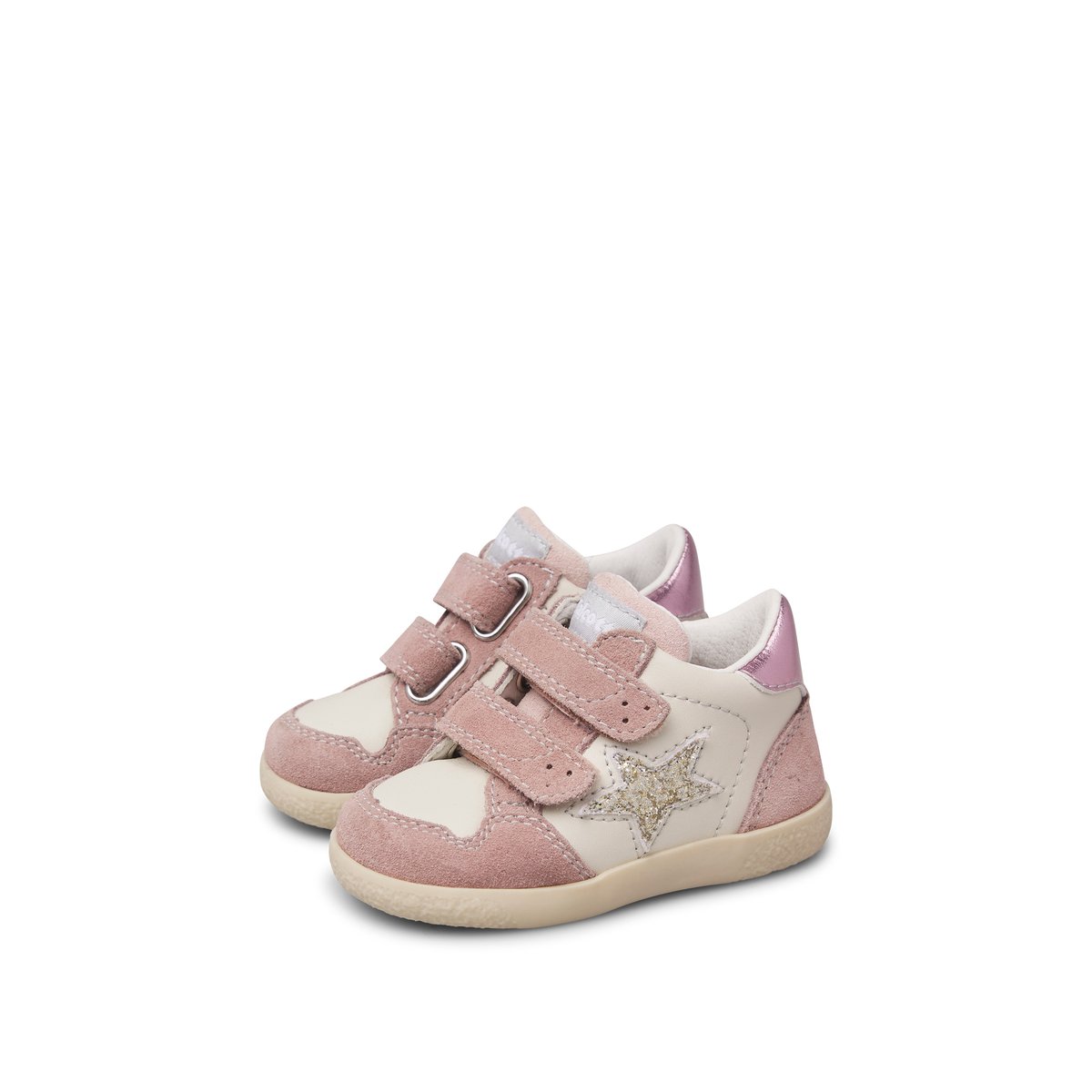 Baskets en cuir et suède ALNOITE HIGH 2 VL. rose-platine-, FALCOTTO
