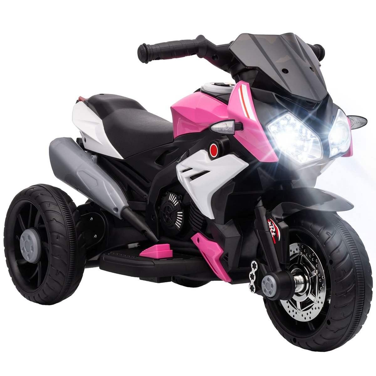 Moto électrique à conducteur assis PP Rose rose et noir, HOMCOM