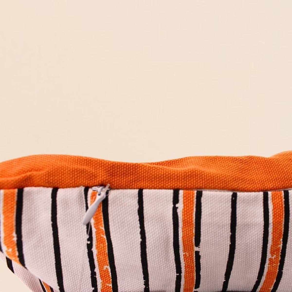 Coussin en coton rayé 50x30cm rouge, ORNAMI