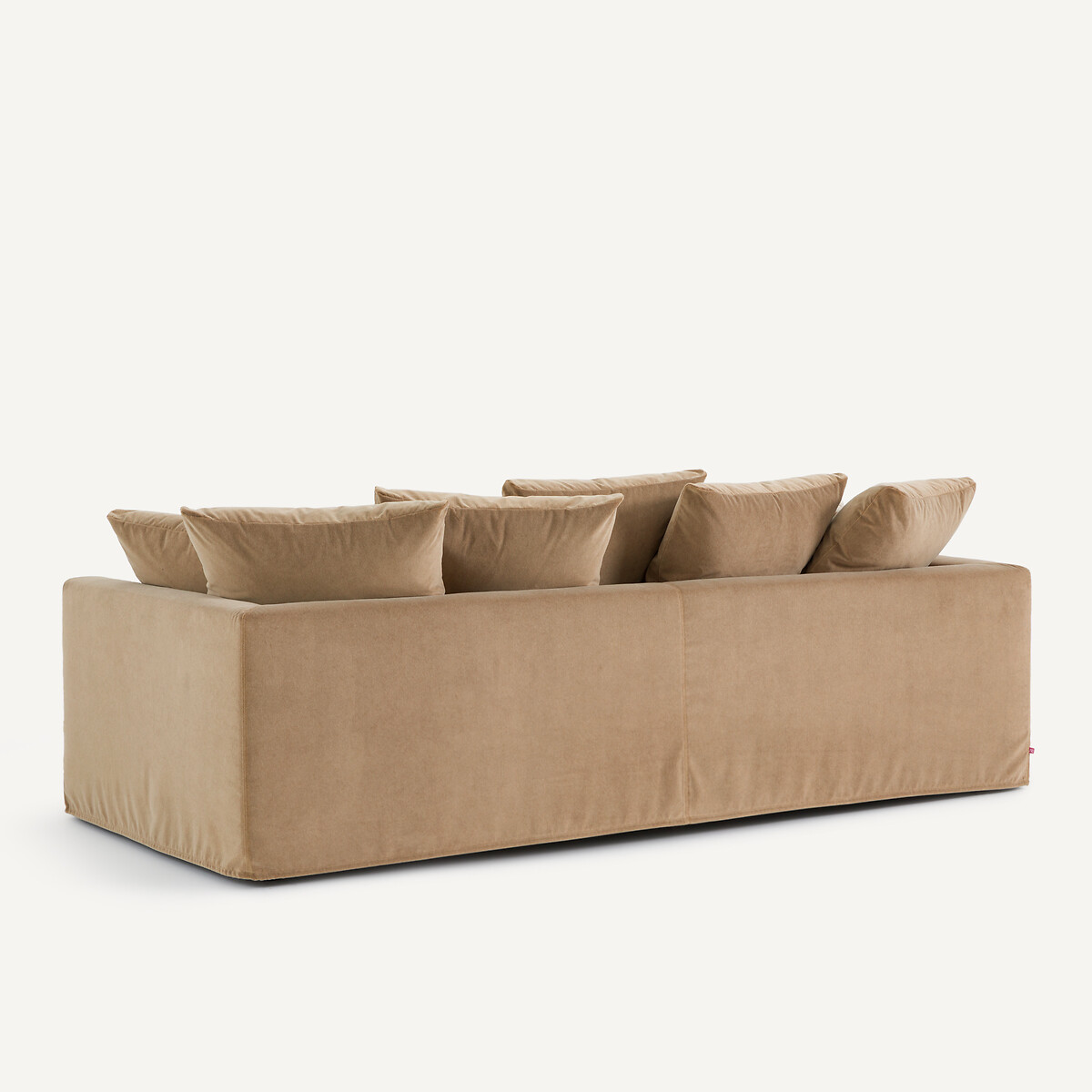 Canapé en velours stonewashed, OTAVIA ficelle, AM.PM