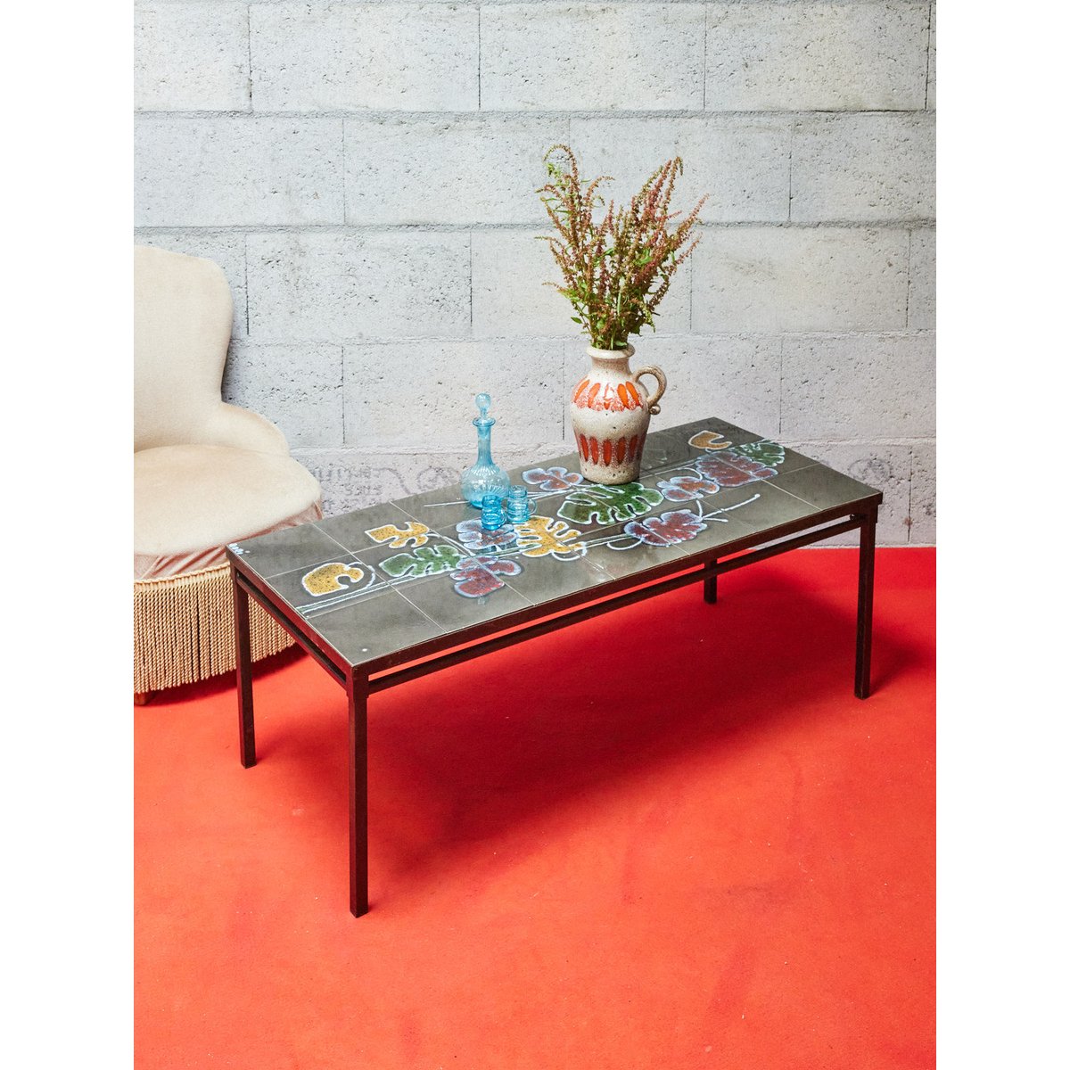Table basse en céramique Donna N°1024 - Bon état noir, DEBONGOUT