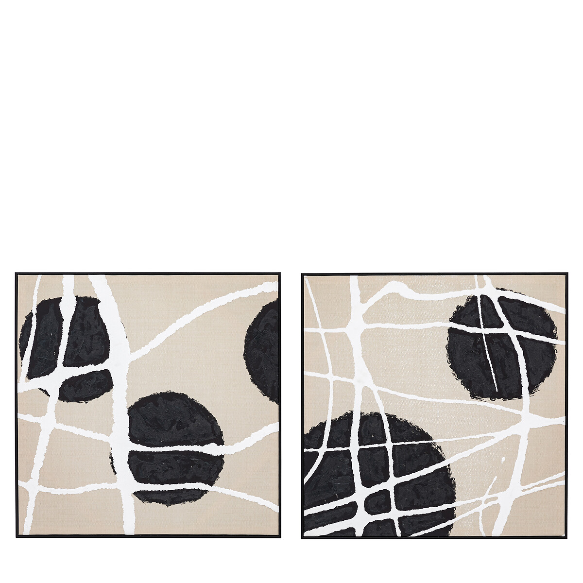 Set of 2 60x60cm Capture Framed Canvas black, ÉDITÉ
