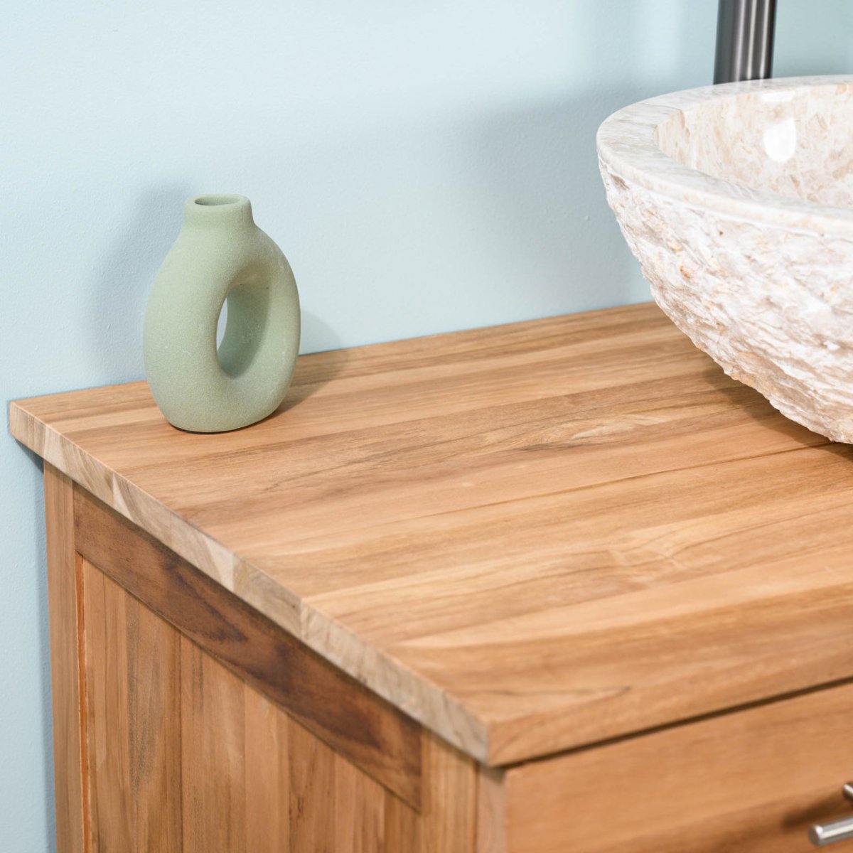 Meuble sous vasque en teck Bagster 80cm naturel, WANDA COLLECTION