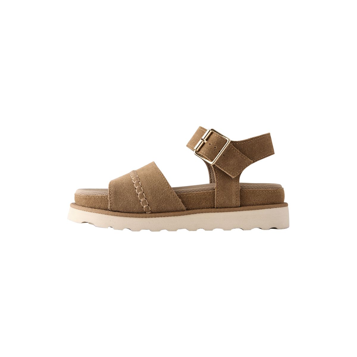 Sandales en cuir à plateforme et bout rond marron fauve, NEXT