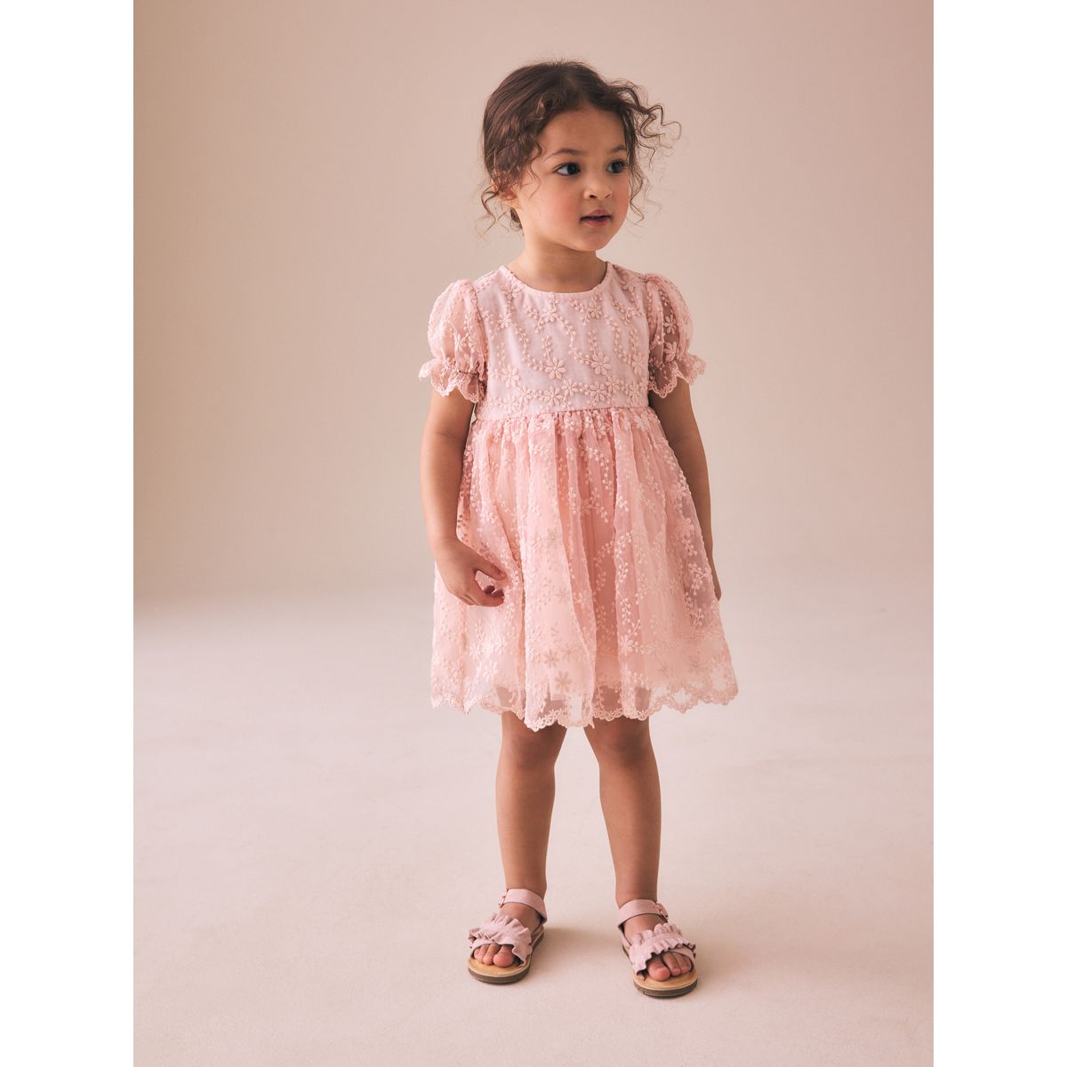 Robe de bal brodée rose pastel, NEXT