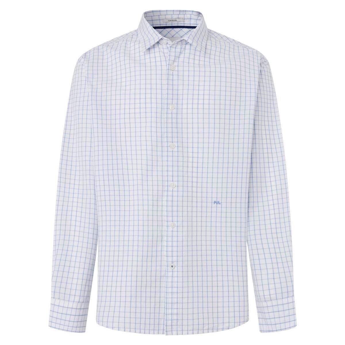 Chemise Coupe Casual À Carreaux En Popeline bleu javel, PEPE JEANS