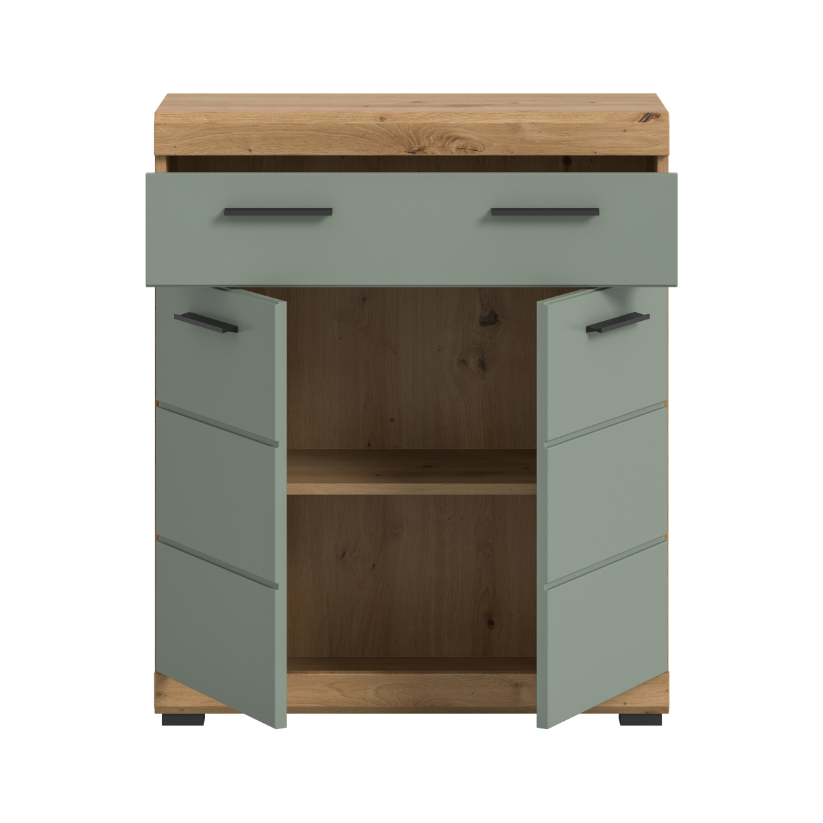 Meuble rangement salle de bain 2 portes GIO vert, CALICOSY