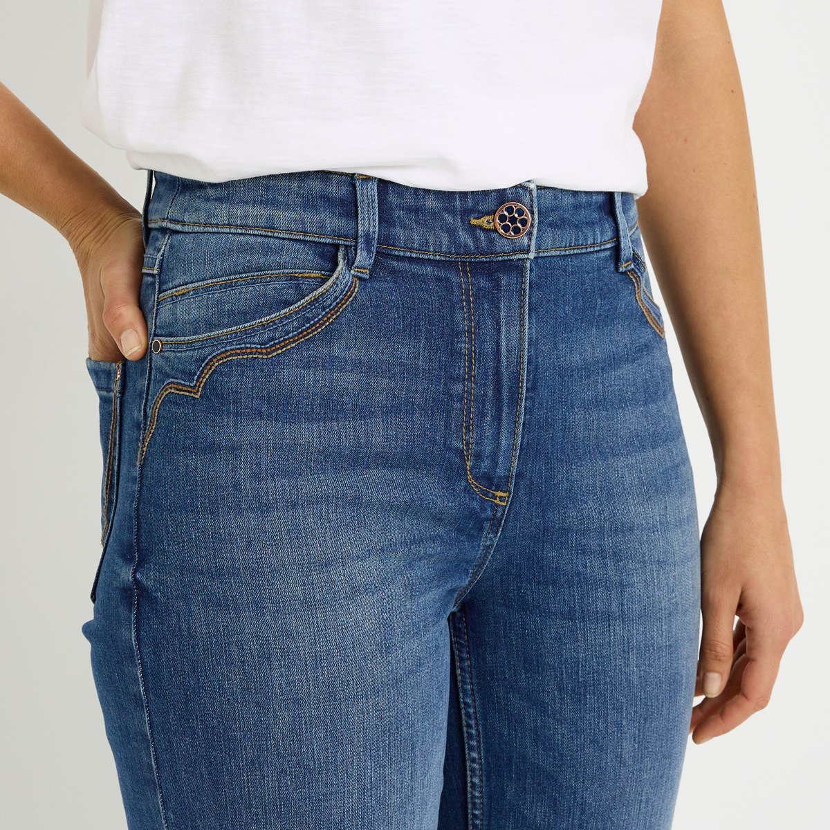 Jean flare OSLO F02 bleu dark stone, GRAIN DE MALICE