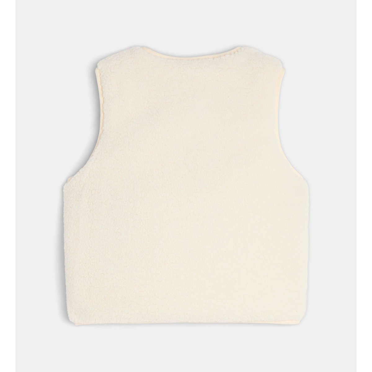 Veste sans manches toudou réversible façon sherpa écru et beige, CADET ROUSSELLE