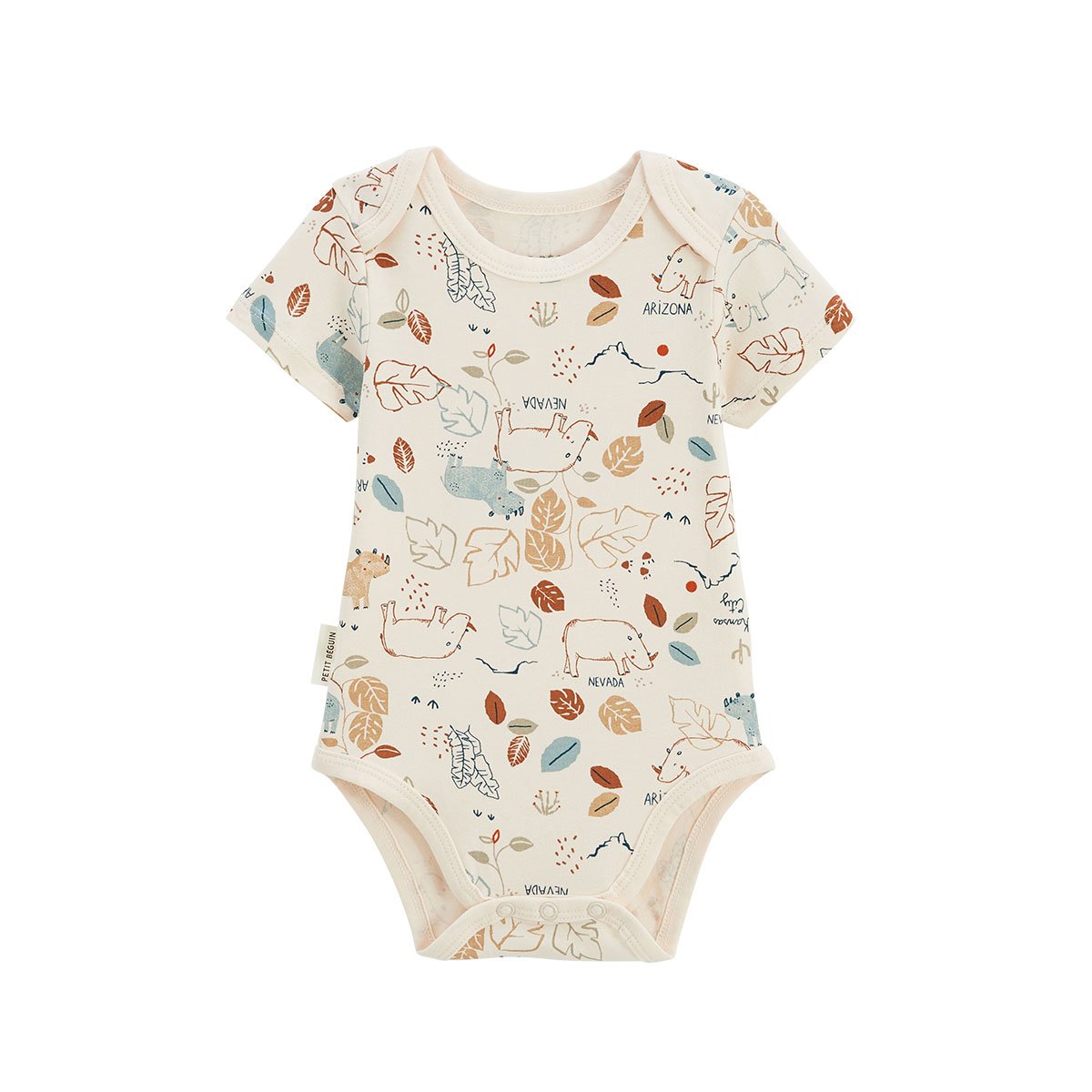 Lot de 2 bodies bébé manches courtes Kansas City camel, PETIT BEGUIN