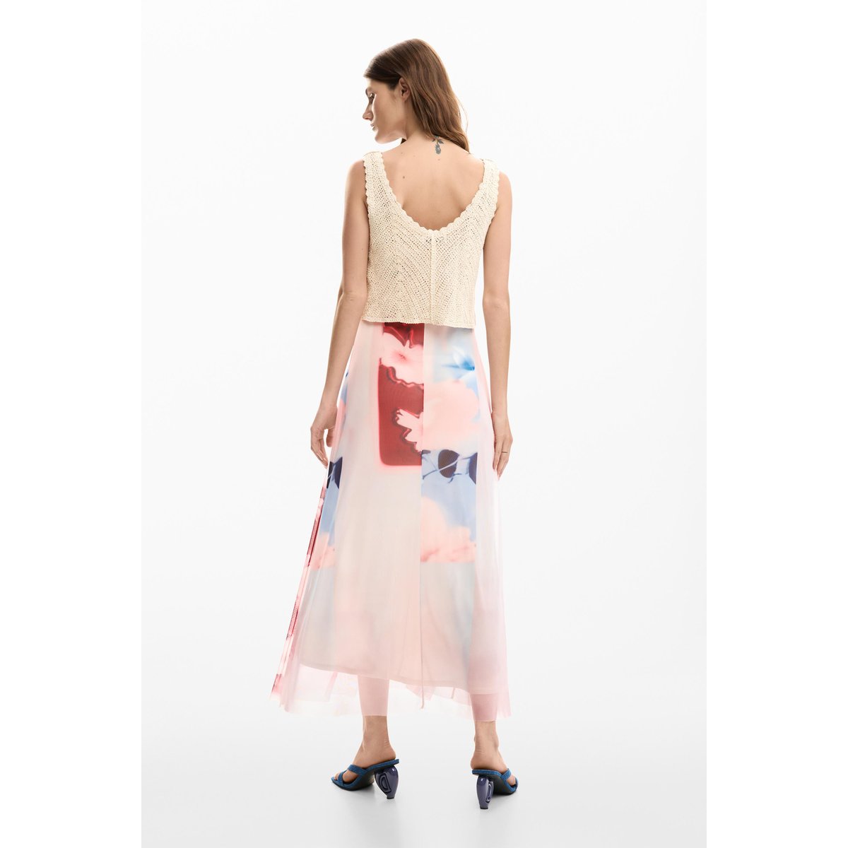 Robe combinée crochet rouge, DESIGUAL