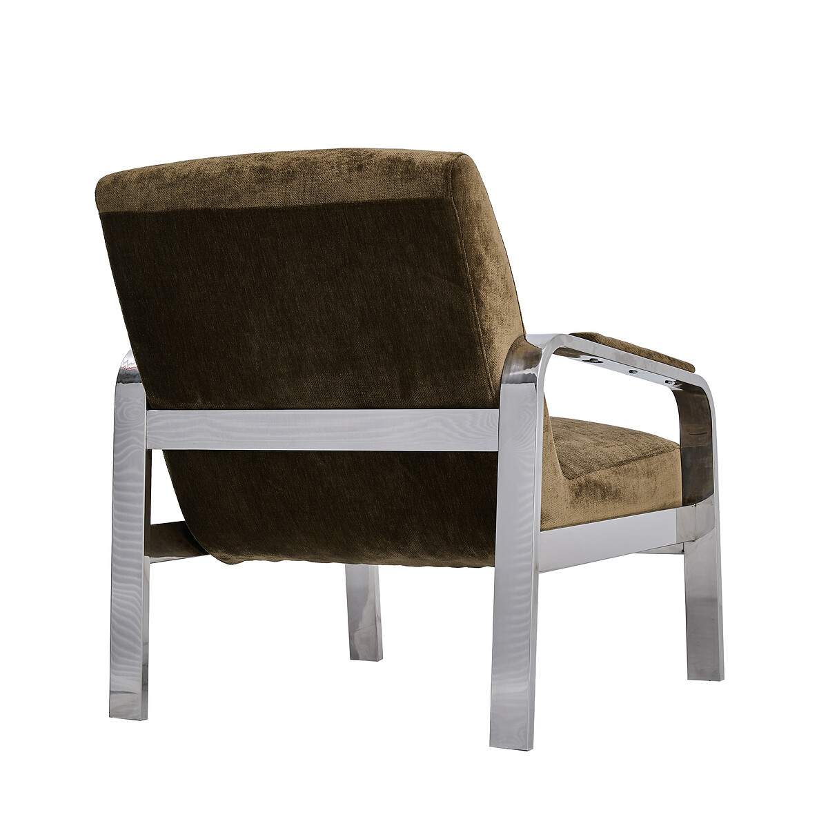 Zenny Chenille Chrome Frame Armchair khaki, ÉDITÉ