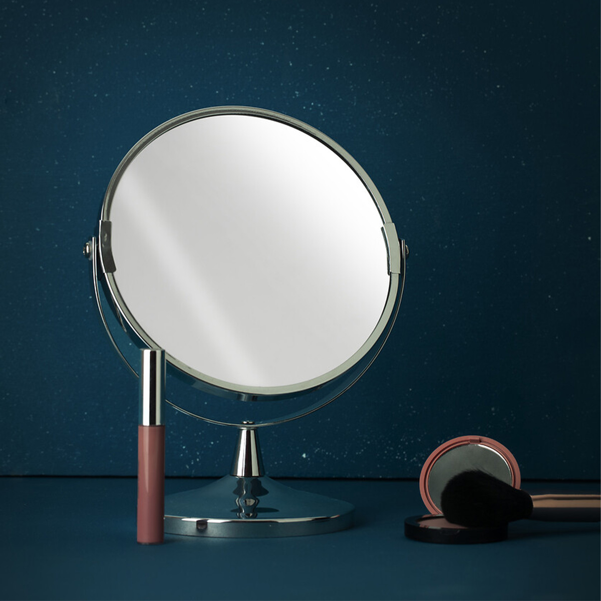 Miroir rond à poser en métal argent, 5FIVE SIMPLY SMART