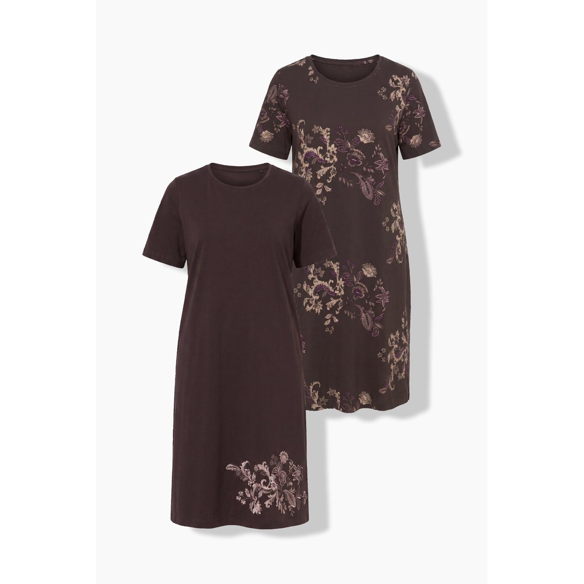 Lot de 2 chemises de nuit marron pin, ULLA POPKEN