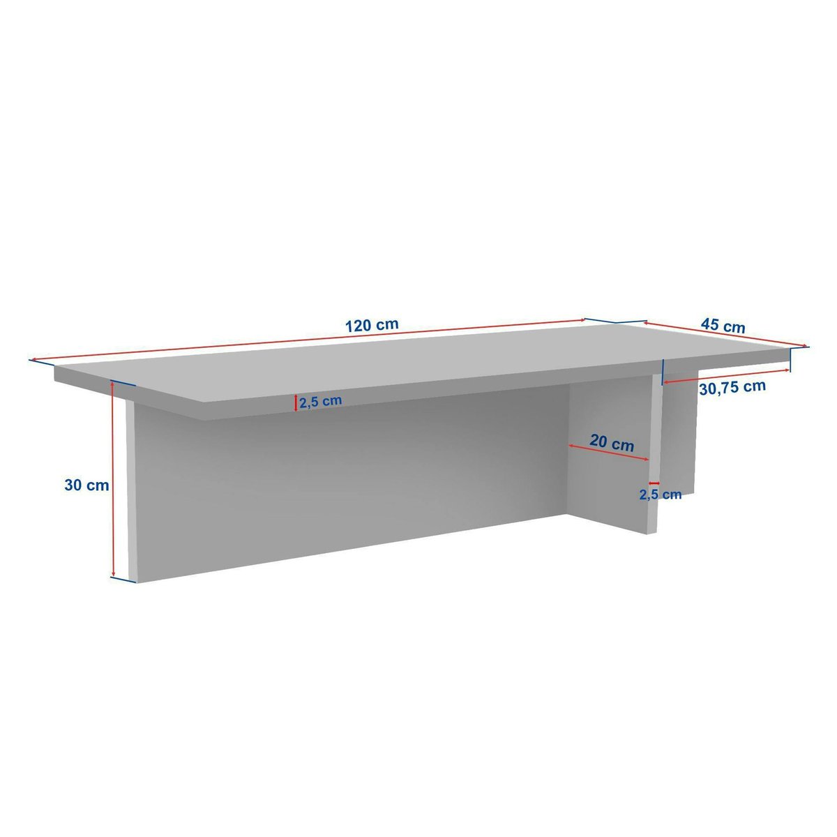 Table basse étroite décor travertin et noyer MARFA beige, PIER IMPORT