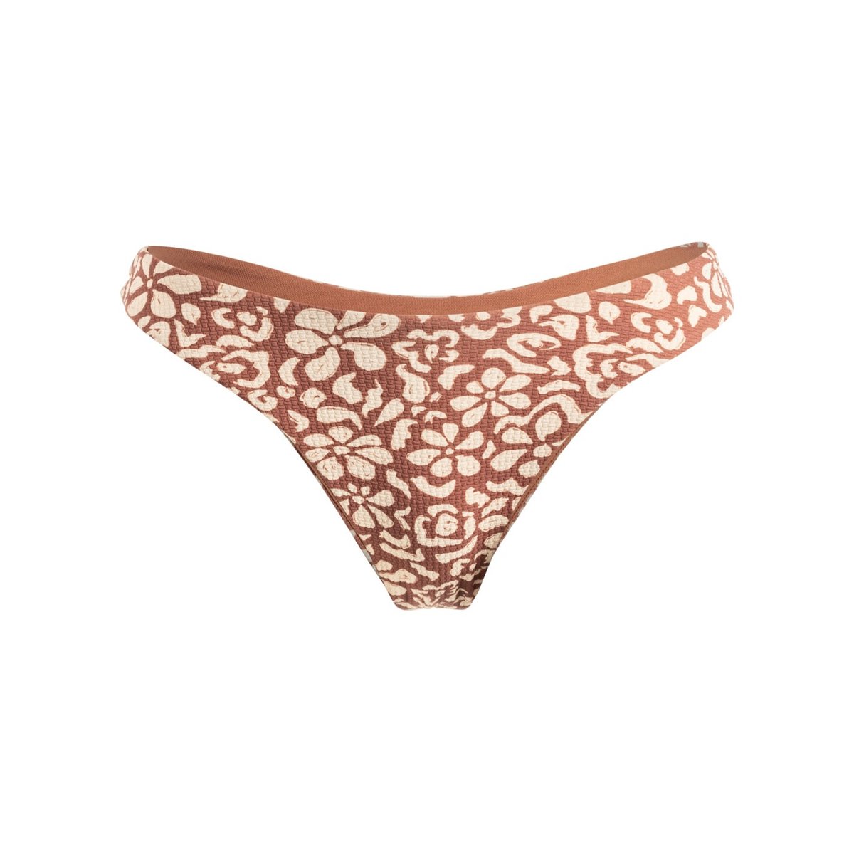 Bas de maillot de bain à couvrance échancrée FREE FALLIN. marron russet free fallin floral, ROXY