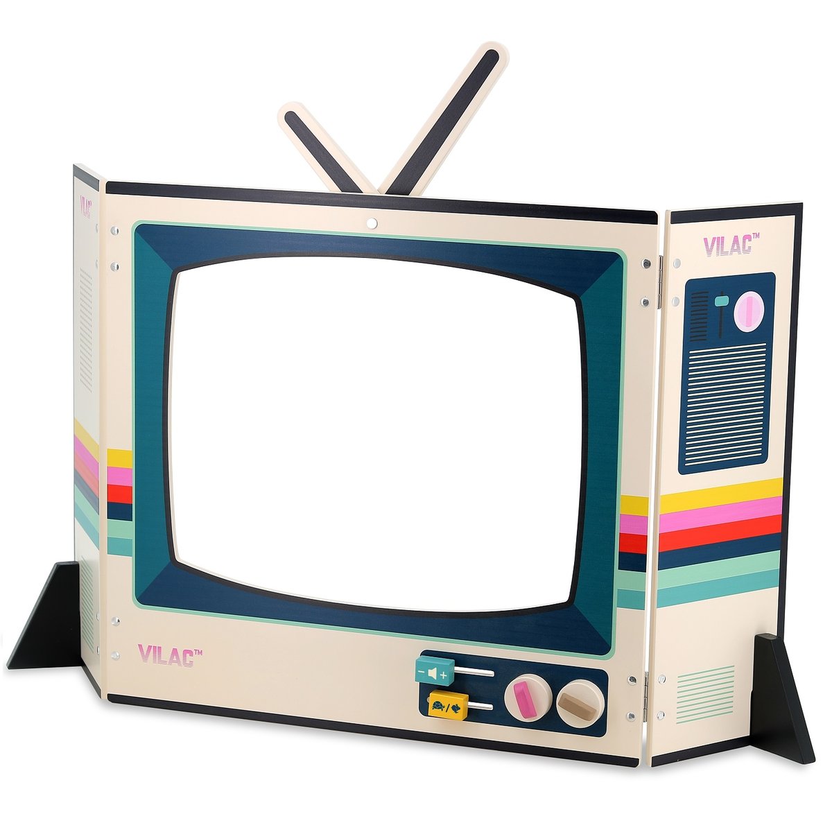 Télévision vintage en bois beige, VILAC