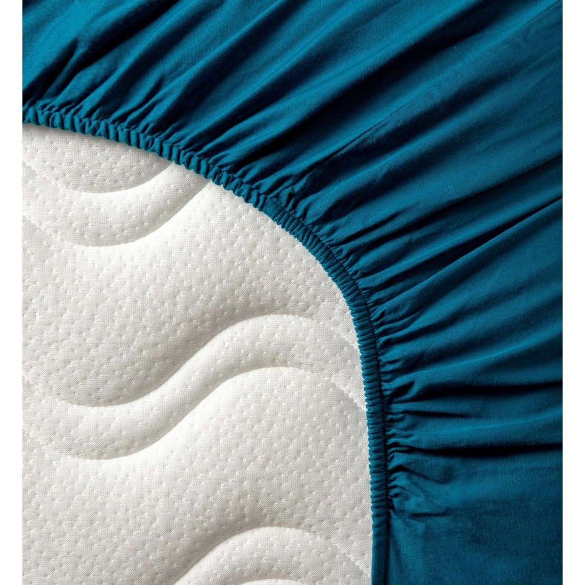 Drap housse 1 personne PUR COTON BIO bleu nuit, KADOLIS