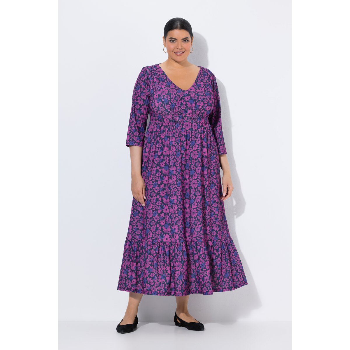Robe en jersey à fleurs fuchsia clair, ULLA POPKEN