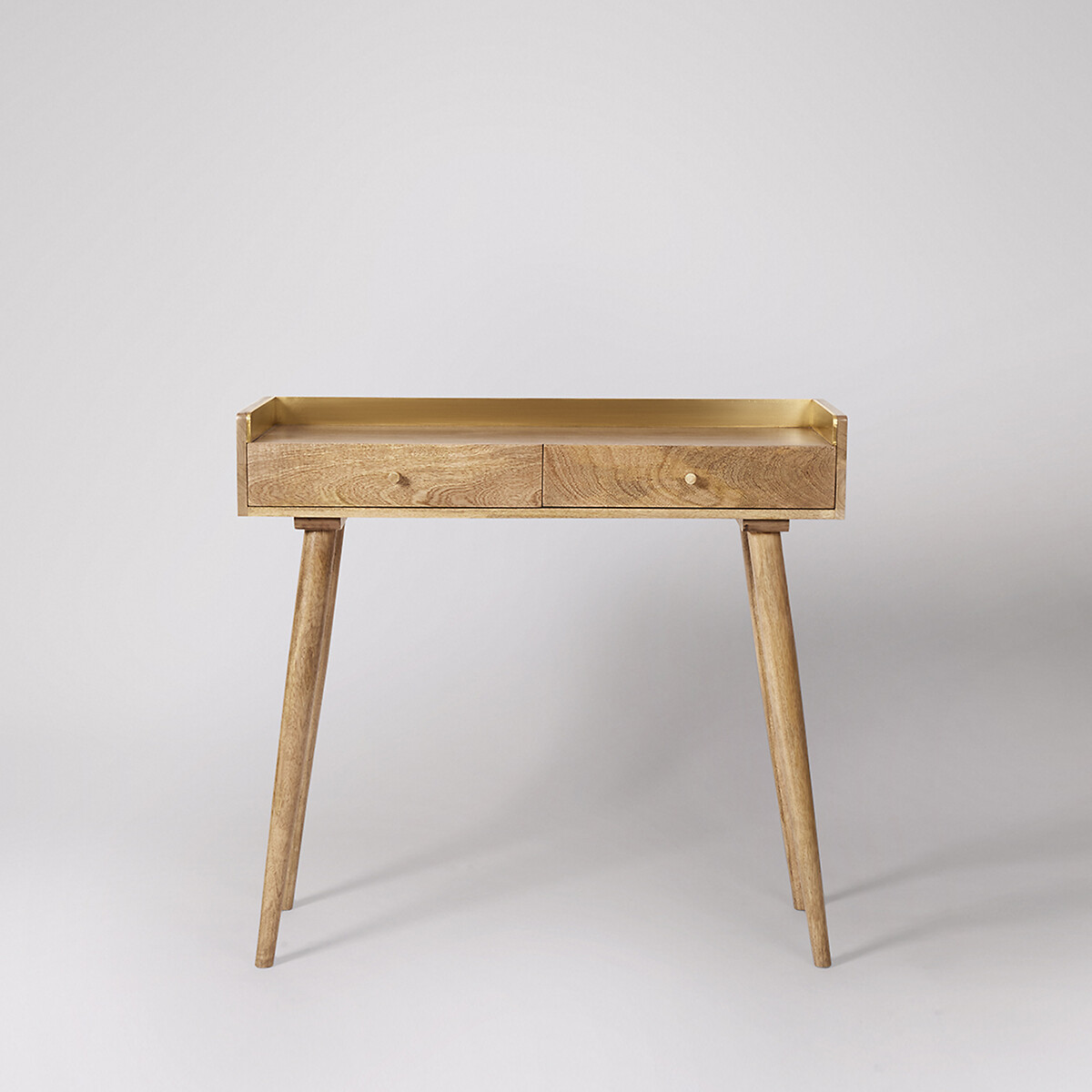 Fresco Mango Wood 2 Drawer Console Table light wood, SWOON