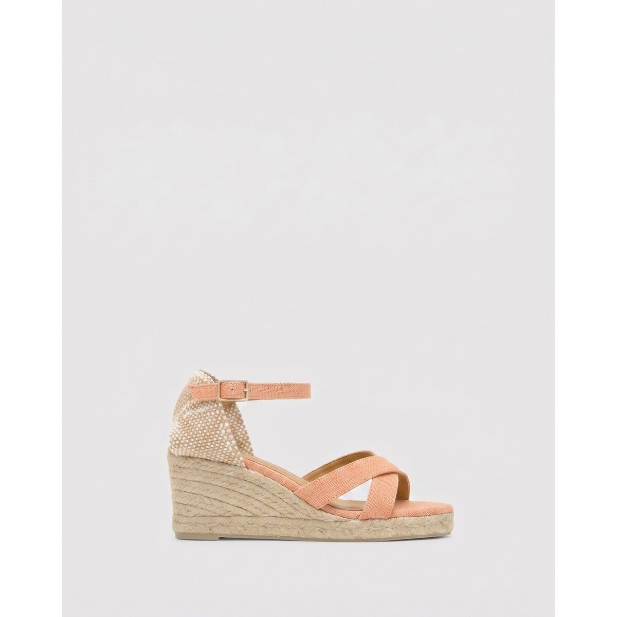 Espadrillas con zeppa in tela, Bruna pesca, CASTANER