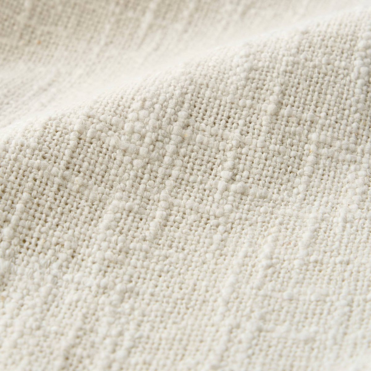 Plaid à franges, 130x170cm off white, MONOPRIX