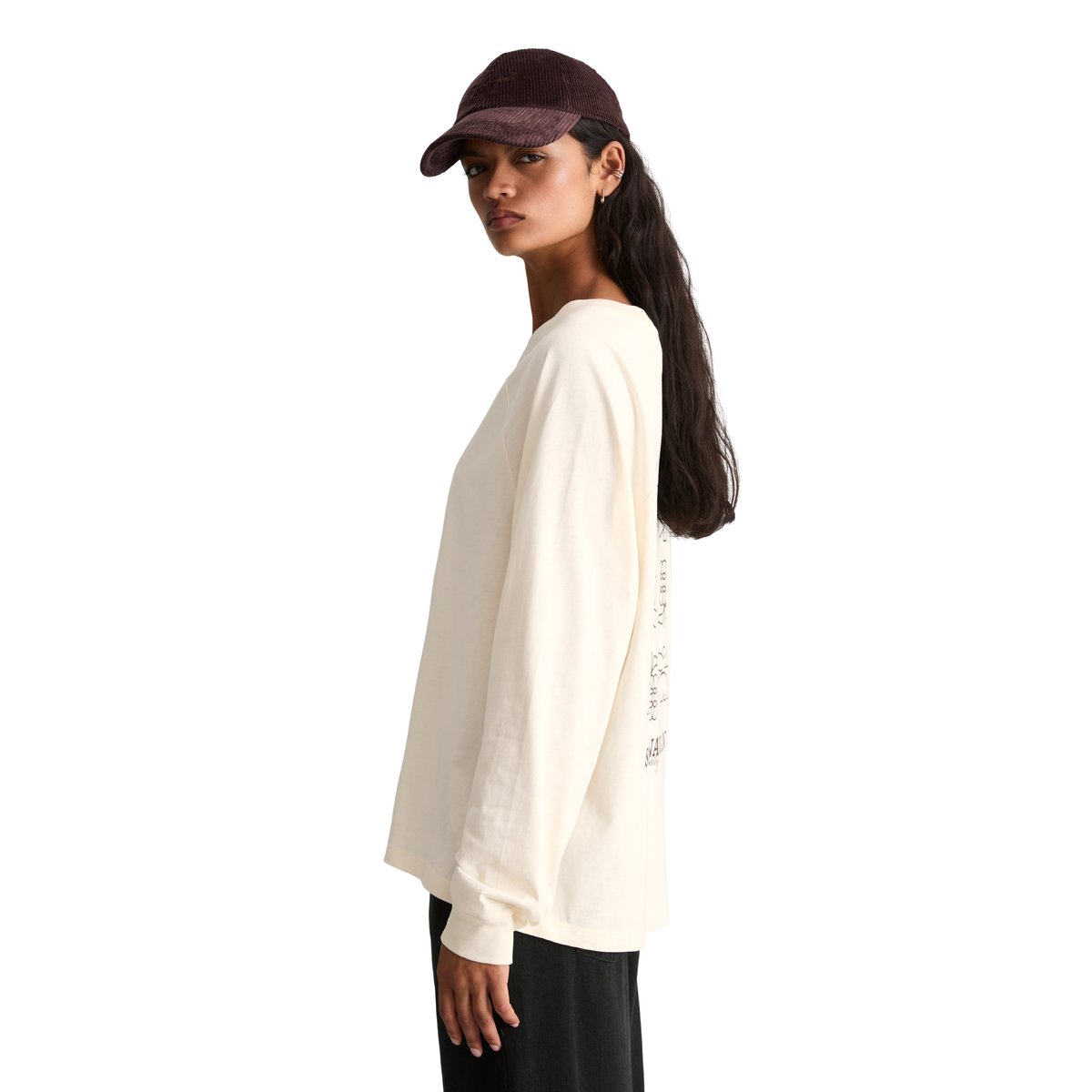 T-shirt à manches longues style universitaire, coupe décontractée avec des imprimés à rayures sur les manches blanc, MARC O’POLO DENIM