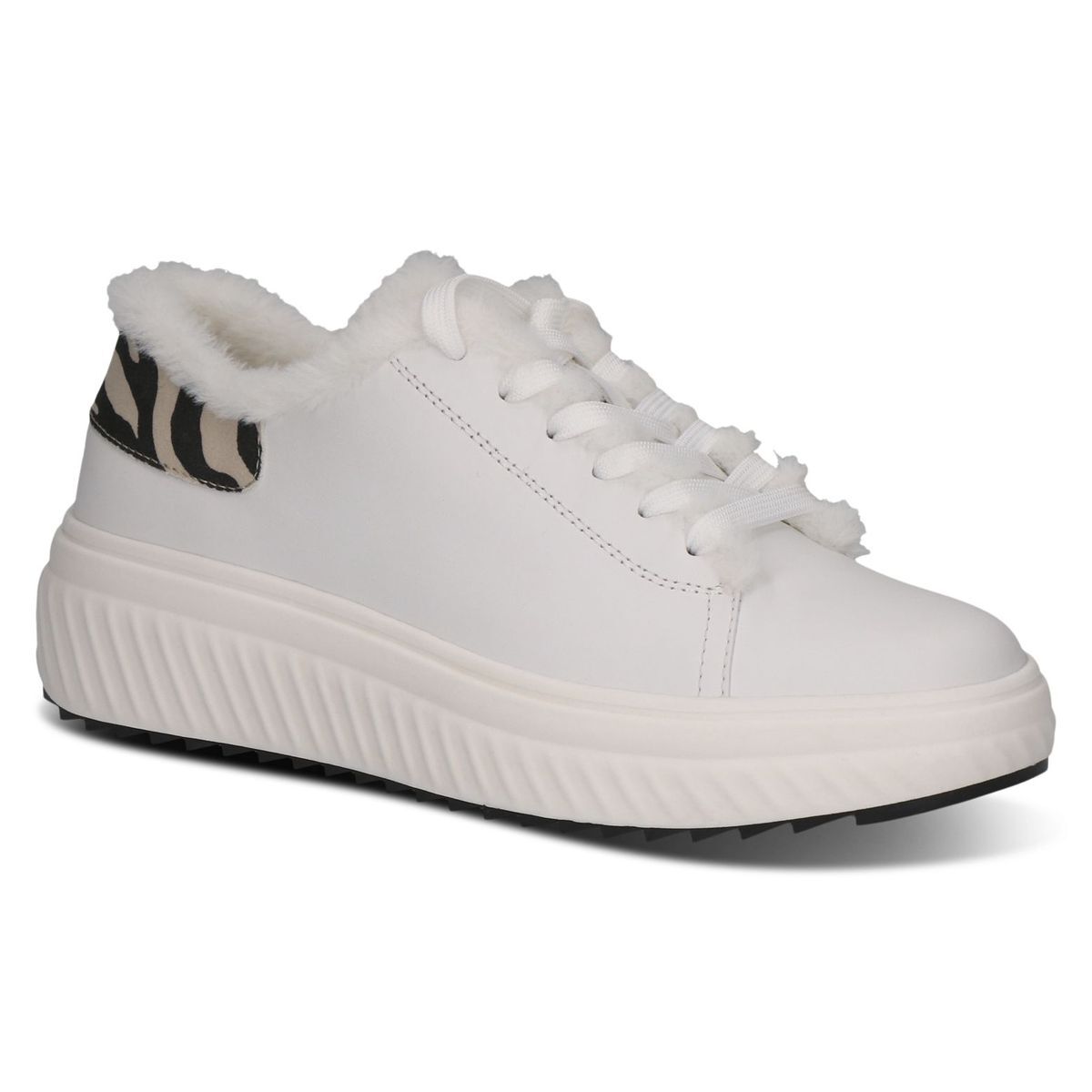 Basket en cuir blanc combiné, CAPRICE