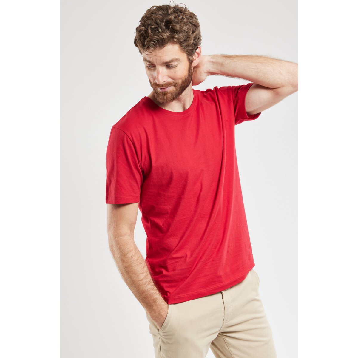 T-shirt uni - coton léger braise, ARMOR-LUX