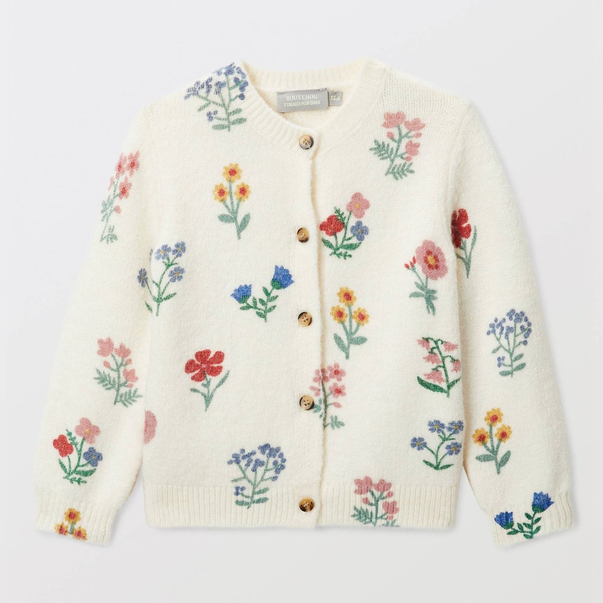 Cardigan tricot imprimé naturel, BOUT'CHOU