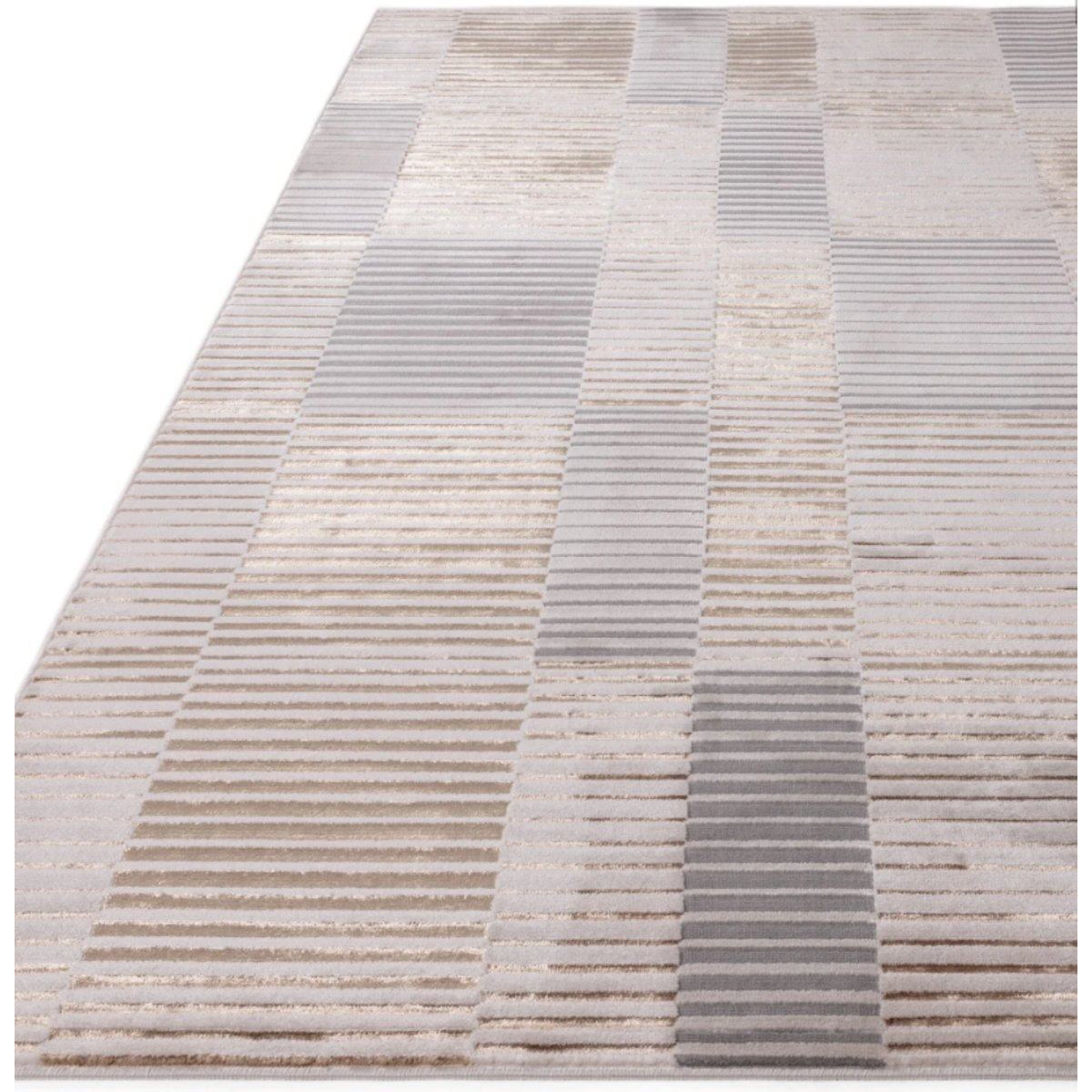 Tapis moderne salon et chambre RUFFY beige, NOVATREND