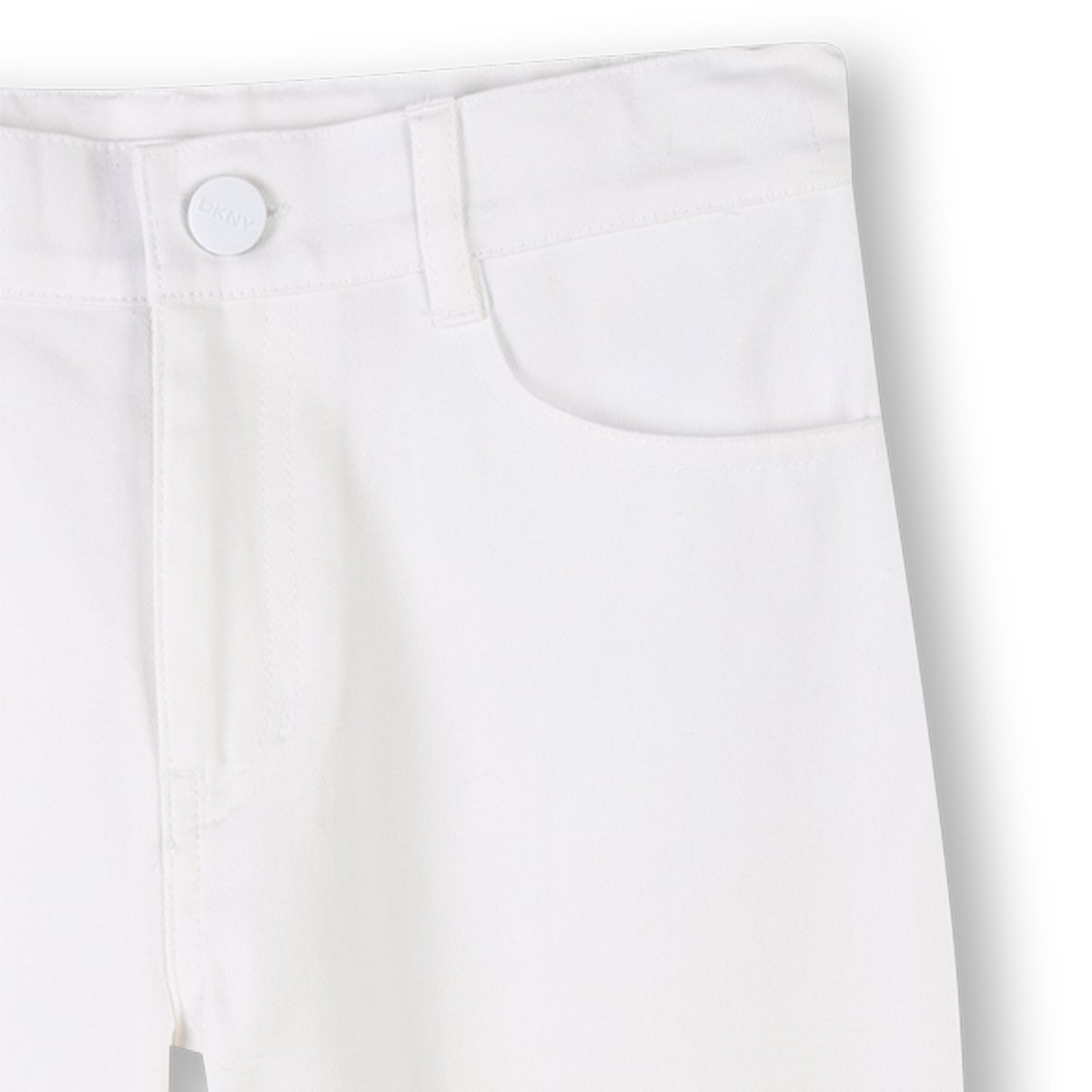 Pantalons en coton et lin blanc, DKNY