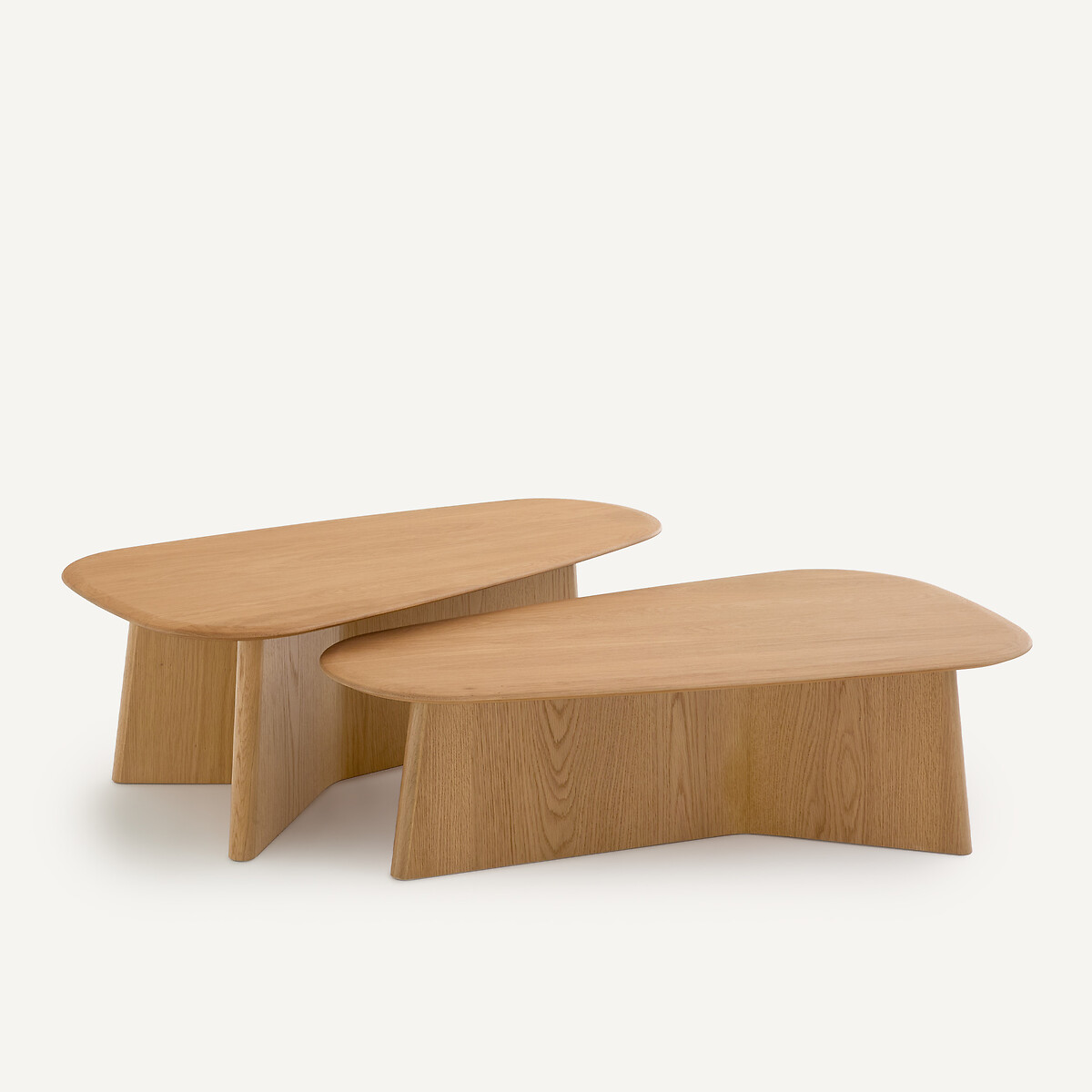 Mesa de centro de roble, altura 30 cm, TRIANGOLO, diseño de Emmanuel Gallina roble natural, AM.PM X EMMANUEL GALLINA