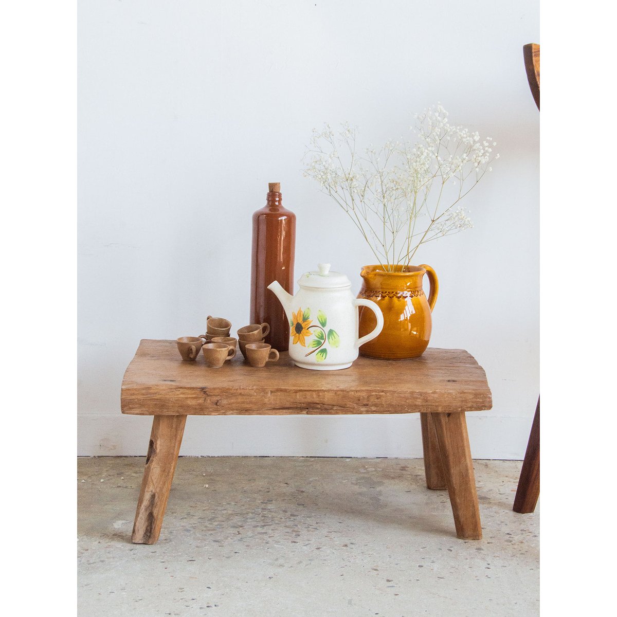 Petit banc en teck Antoine N°173 - Bon état bois, DEBONGOUT