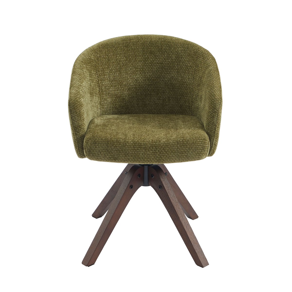 Fauteuil de table en tissu chenille PAOLA vert, SORELH